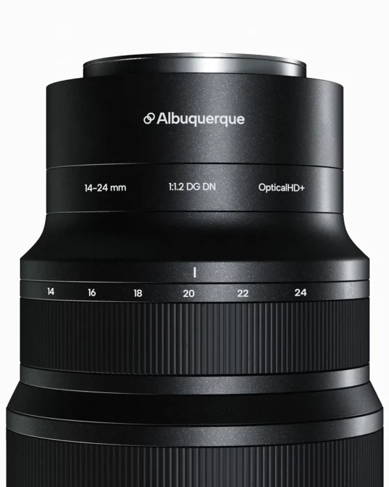 3D render of the Albuquerque 14-24 mm camera lens